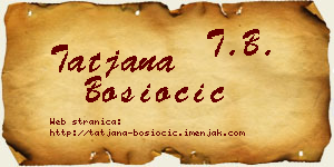 Tatjana Bosiočić vizit kartica